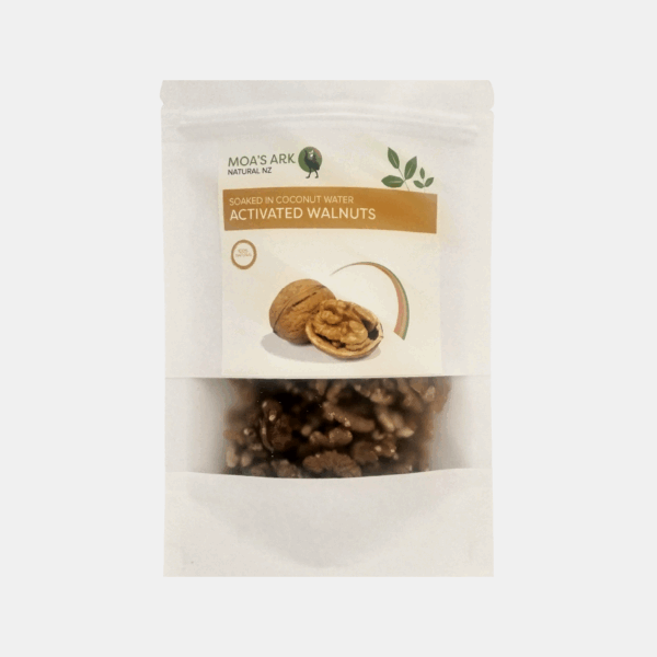 Freshly activated walnut halves in resealable pack - mild, sweet, and crunchy