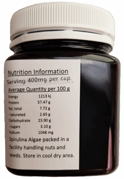 Spirulina Green Food Energy - 120 Veg Caps - Image 3