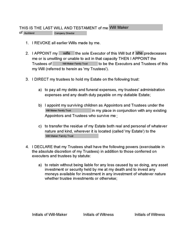 NZ Will & Living Trust upgrade Kit Moas Ark Natural Products