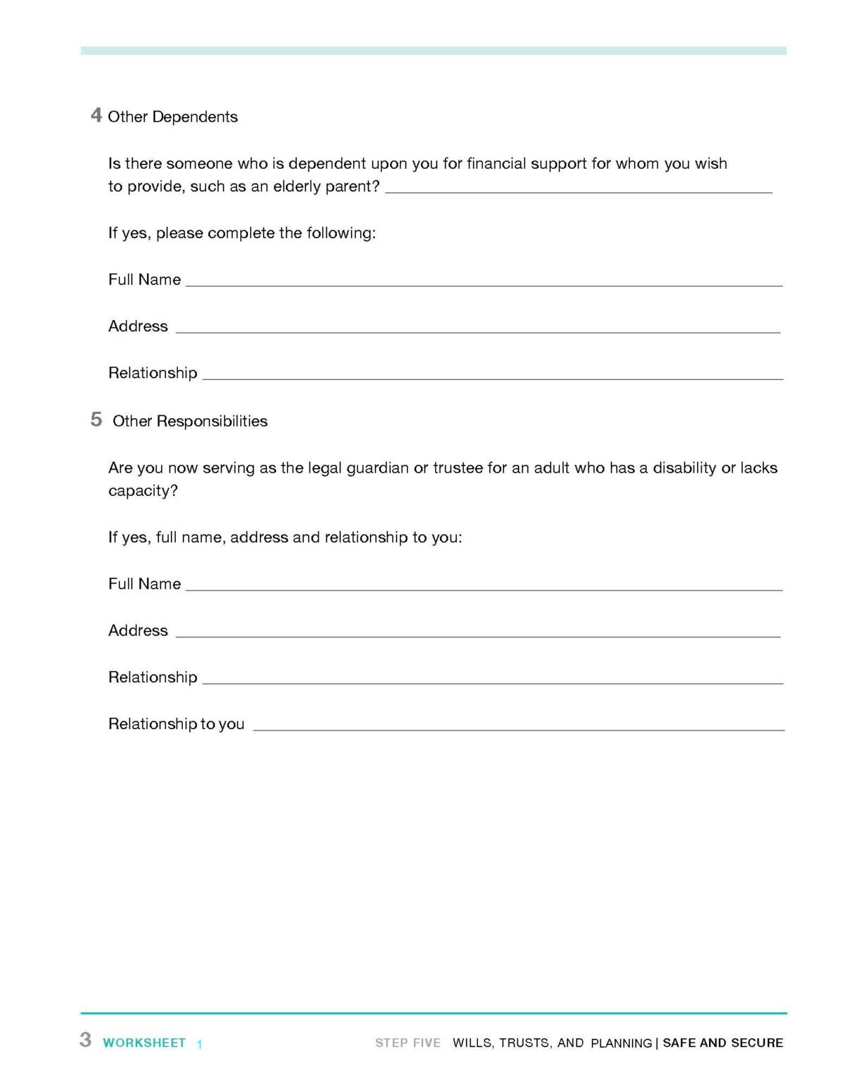Will Planning Worksheet – Moas Ark Natural Health