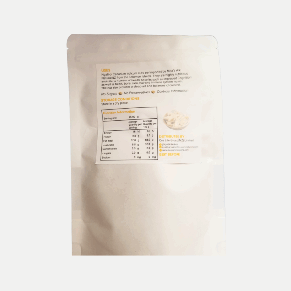 Ngali nuts in resealable pack - protein-rich superfood snack from Solomon Islands