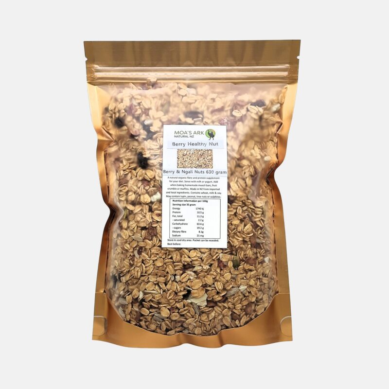 Toasted Ngali nut and berry muesli in resealable bag - protein-rich breakfast blend