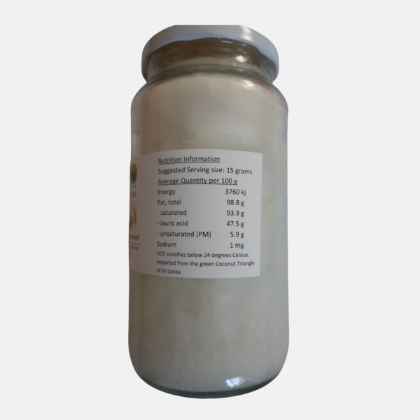 Organic Virgin Coconut Oil 5 Coconut Oil 1L Nutrition Information